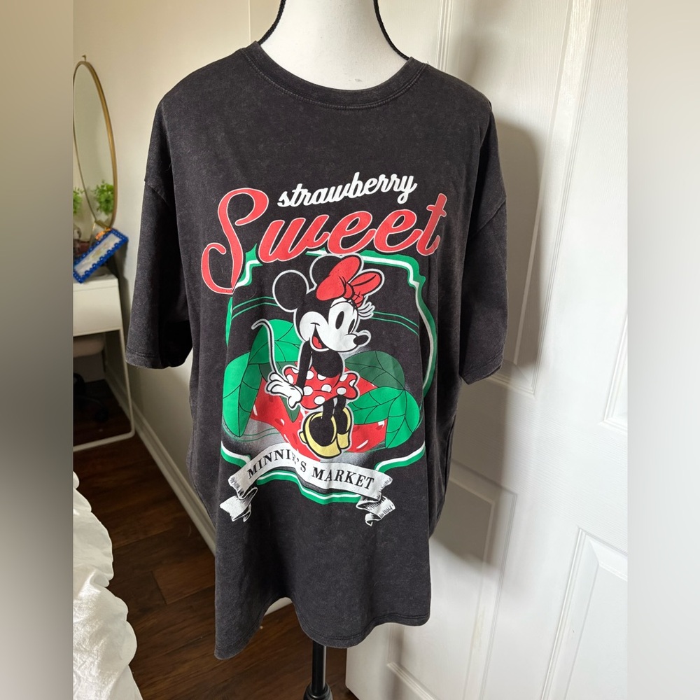 Disney Black "Strawberry Sweet" Minnie Mouse Graphic Tee